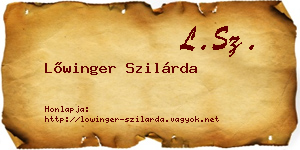 Lőwinger Szilárda névjegykártya